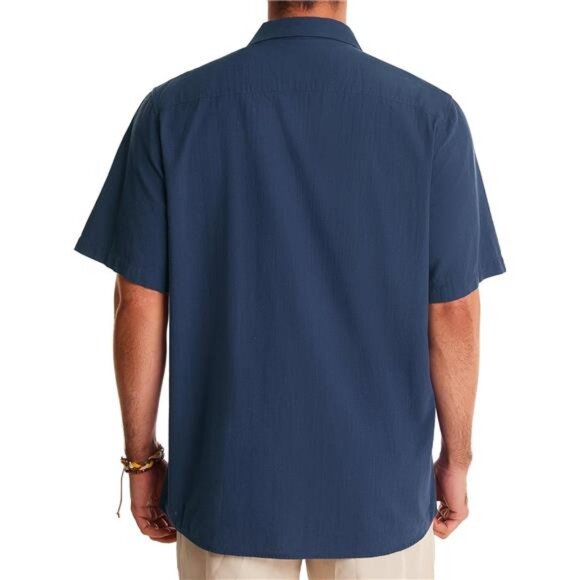 Gentle Cuban Linen Shirts for Men Short Sleeve Button Down Shirt - Picture 2 of 6